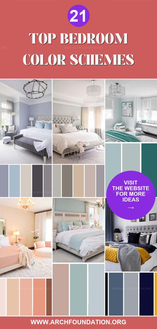 21 Gorgeous Bedroom Color Schemes with Charts