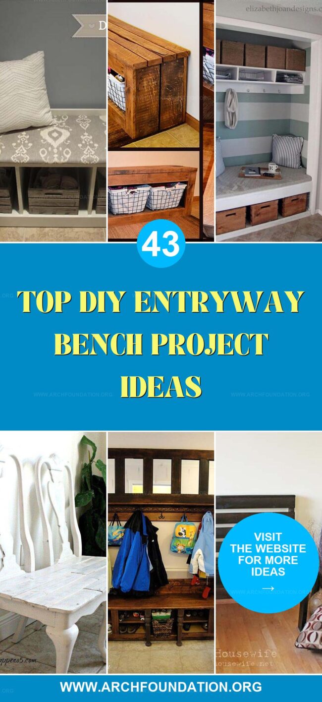 43 Quick DIY Entryway Bench Ideas to Craft Today