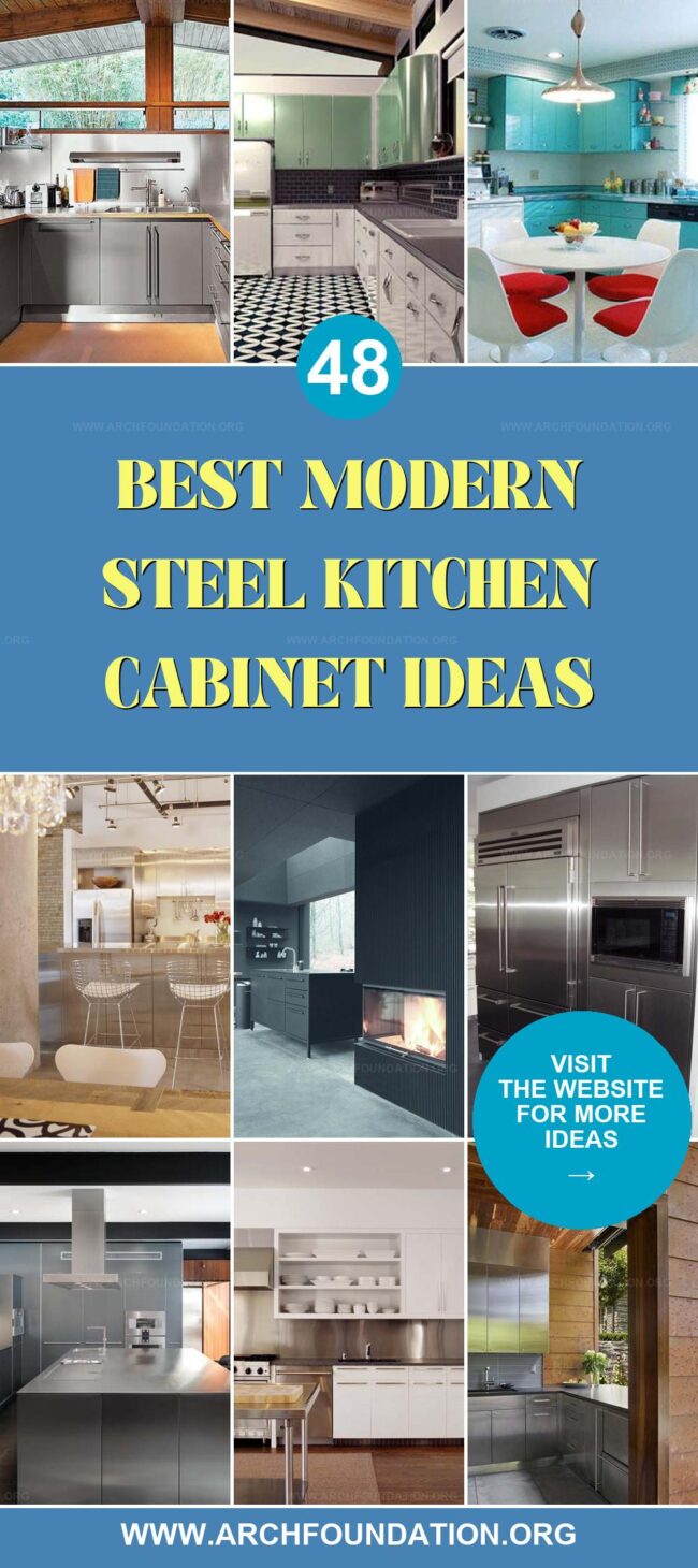 48 Modern Steel Metal Kitchen Cabinet Ideas for a Trendy Kitchen Makeover