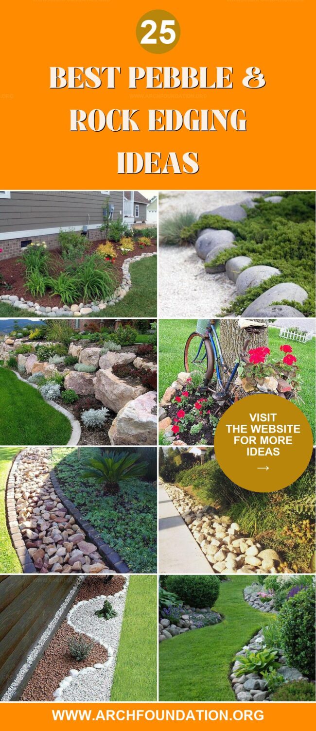 25 Fabulous Pebble and Rock Edging Ideas for Gardens