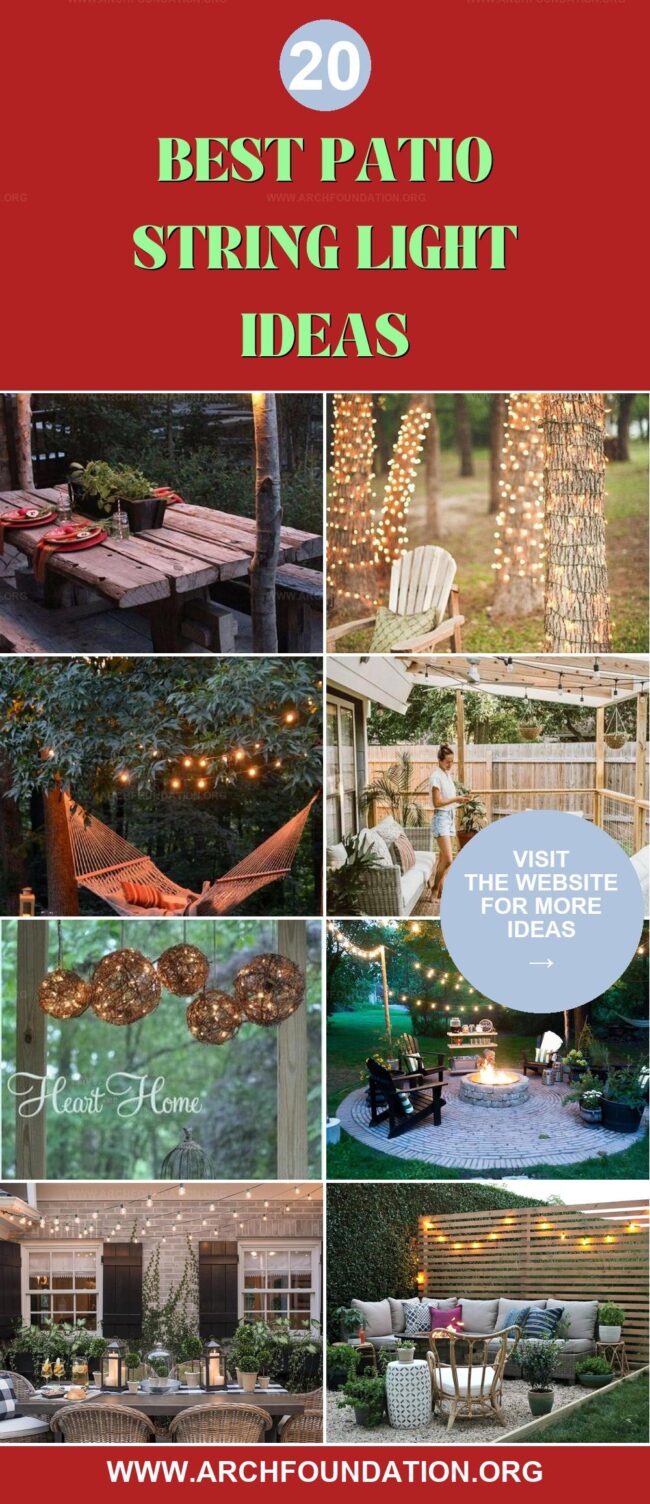 20 Incredible Patio String Light Ideas to Brighten Your Backyard Garden