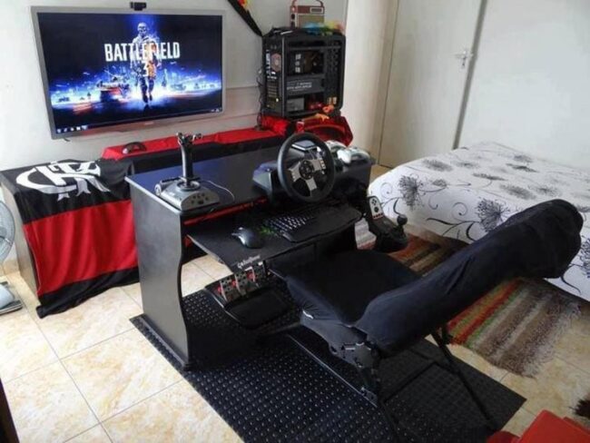 Hardcore Gamer Bedroom Designs with Gaming Chair