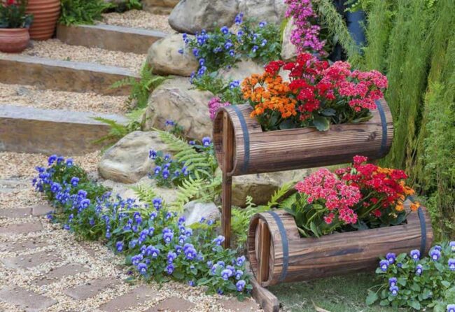 Unique Flower Boxes Make For Great Front Yard Landscaping