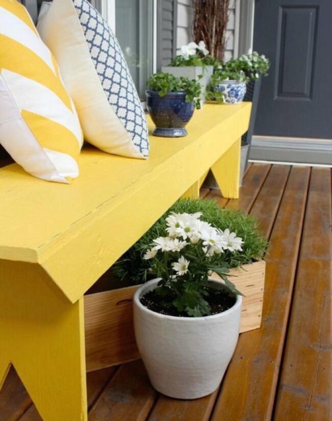 Pair Front Porch Pots with Primary Colors