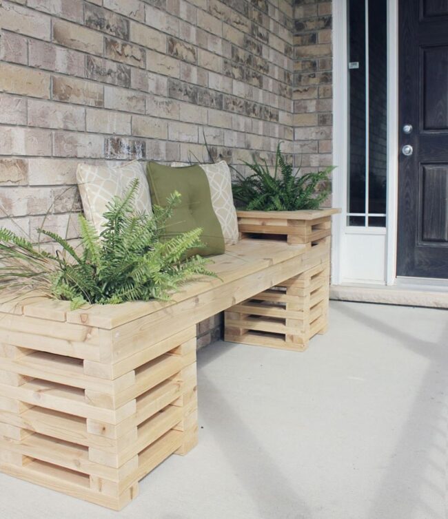 Front Porch Flower Pots Into A Bench