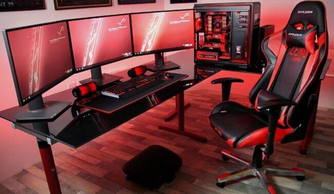 Ultimate Gaming Setup with Badass Red Computer