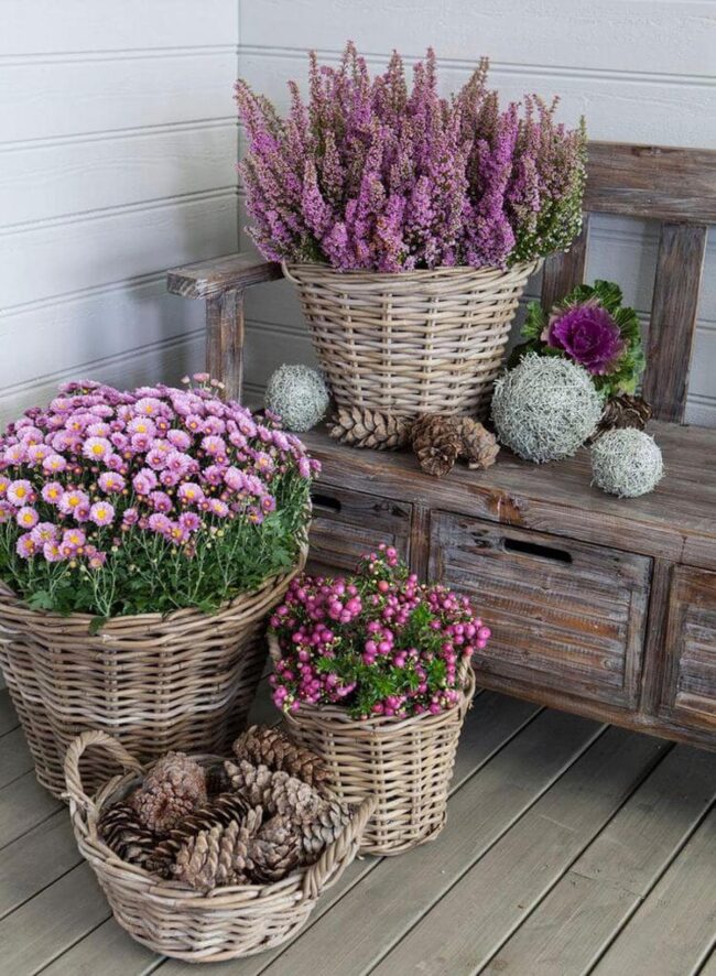 Floral Wicker Baskets