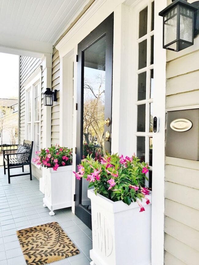 Tall Wooden Front Porch Planters